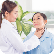 Doctor checking Thyroid